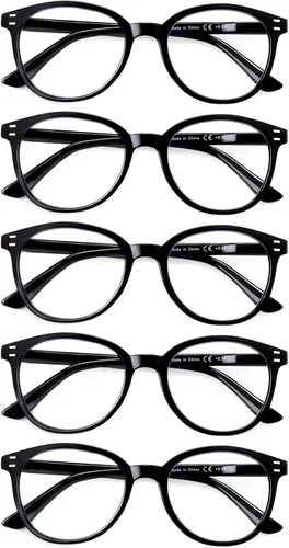 Miniatura 8 de COJWIS Reading Glasses Blue Light Blocking 5 Pack Spring Hinge Fashion Readers for Men and Women Anti Glare Filter Eyeglasses 143-2 5C