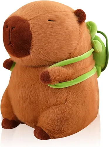 Miniatura 2 de Capybara - Animal de peluche con mochila de tortuga para niños y adultos, cumpleaños, regalo de San Valentín (pan)