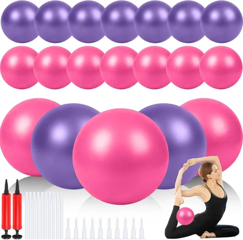Miniatura 14 de Sotiff 20 pelotas pequeñas de ejercicio de pilates de 9 pulgadas, mini pelotas de barra de yoga para estabilidad, fitness, terapia física