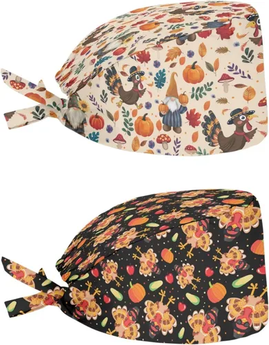Miniatura 108 de Babrukda Paquete de 2 gorras con banda para el sudor ajustable con lazo en la espalda, gorro divertido