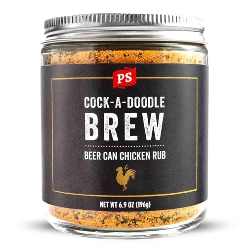 Miniatura 15 de PS Seasoning Cock-A-Doodle Brew - Condimento y Rub para Pollo en Lata de Cerveza para Ahumado y Asado - Mezcla seca de Ajo, Paprika, Ale de Miel