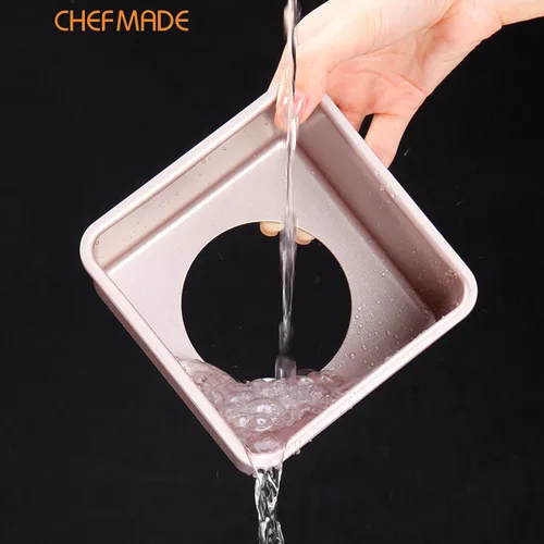 Miniatura 7 de CHEFMADE Molde cuadrado para tartas, plato de 5 pulgadas de profundidad con parte inferior suelta extraíble antiadherente cuadrado para hornear