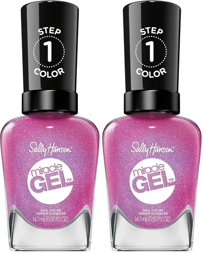 Miniatura 23 de Sally Hansen Miracle Gel Supercharged Pinks Esmalte de uñas Fórmula similar a gel de calidad de salón, sistema de dos pasos, no necesita luz UV