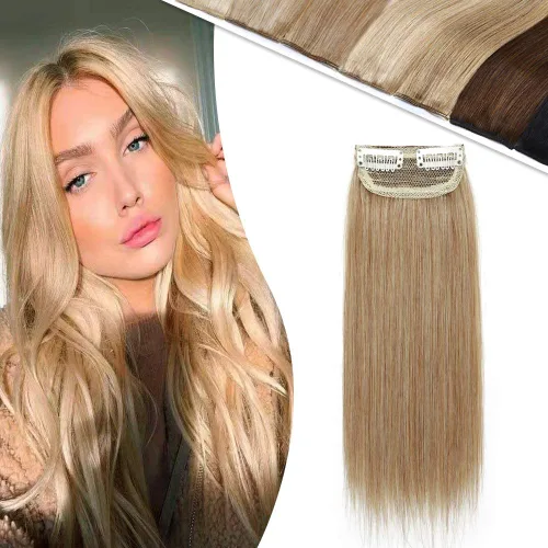 Miniatura 9 de Hairro Extensiones de cabello humano Remy con clip, para hombres y mujeres, para añadir volumen de cabello, sin costuras, 8 pulgadas, #1 negro #1