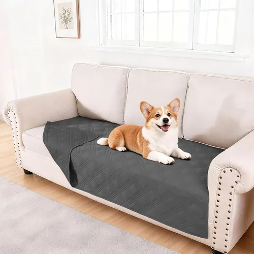 Miniatura 57 de hyha Manta impermeable para perros, manta reversible para cama de mascotas, funda suave para sofá/sillón lavable para perros, fundas impermeables
