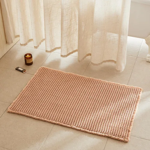 Miniatura 84 de TYUU Tapete de baño estilo gofre, tapete de baño bohemio, antideslizante, lavable, súper absorbente, de secado rápido, bonito tapete de baño