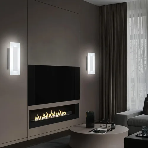 Miniatura 3 de LMQNINE Moderno aplique de pared de acrílico LED, luz blanca cálida, cromado, 6000 K, para dormitorio, pasillo, escaleras, baño, iluminación Cromo