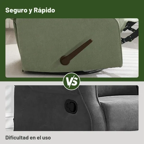 Miniatura 5 de Eiayeebil Silla reclinable giratoria para guardería, mecedora con reposapiés, silla reclinable mecedora para guardería, sillón reclinable para sala