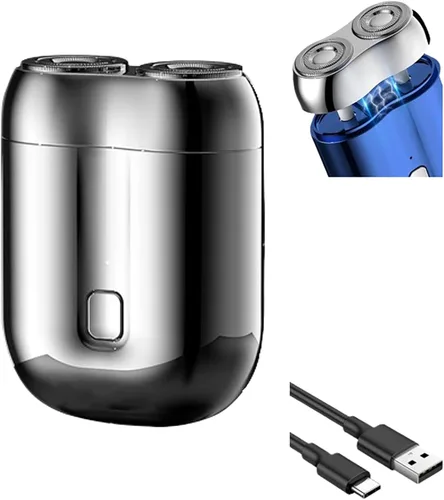 Miniatura 7 de Mini afeitadora eléctrica de doble cabezal, 2025 nueva afeitadora de doble cabeza, afeitadora eléctrica de bolsillo, afeitadora portátil de doble