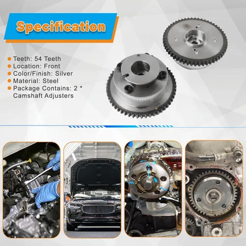 Miniatura 5 de Juego de piñones de sincronización VVT de admisión y escape 243502E001 243702E000 solo para motor NU de 1.8L emparejado con G4NB 0.315 in cigüeñal