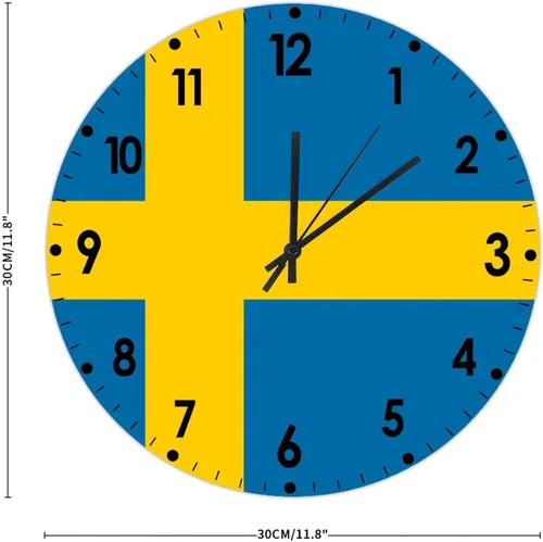 Miniatura 559 de Cheyan Reloj de pared con bandera de Canadá de 12 pulgadas, silencioso, sin tictac, de PVC, funciona con pilas, reloj redondo decorativo, regalo