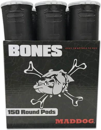Miniatura 7 de Maddog 150 cápsulas redondas de paintball de huesos Tubos duraderos de recarga rápida para torneos y recreativos Speedball Woodsball Paquete