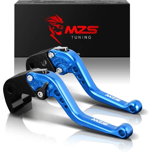 MZS - Palancas de embrague/freno cortas ajustables p/moto, azul, CNC, compatibles con Z900 17-24 / Z650 Z650RS EX650 ER6F 17-25 / Vulcan S 650 15-25