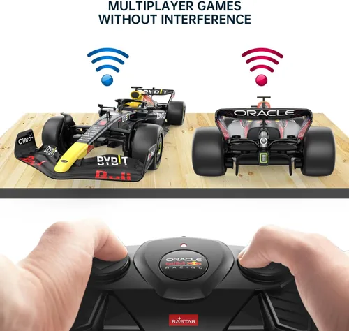 Miniatura 7 de RASTAR Red Bull F1 - Coche RC a escala 1/18 - Oracle Racing 2022 Mando a distancia Fórmula 1 RB18 Modelo Sergio Pérez - Azul oscuro 2.4G para niños