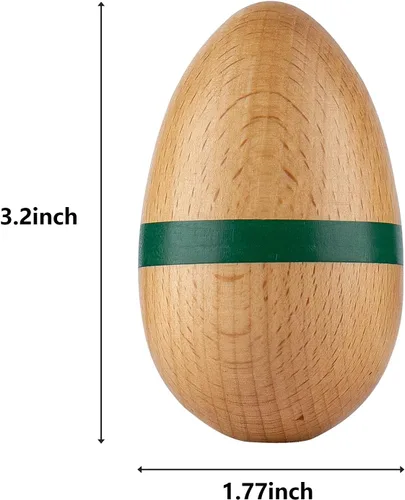 Miniatura 3 de Cocteleras de huevos de madera para adultos, instrumento de percusión de mano para educación musical, premios en el aula (natural grande)