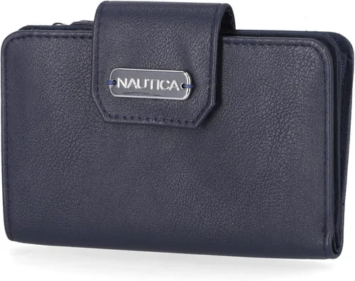 Miniatura 5 de Nautica para Mujeres, Cartera de Cuero Vegano RFID Close Reach, Pequeño Monedero Tarjetero con Bolsillo con Cremallera para Monedas y Ventana de ID