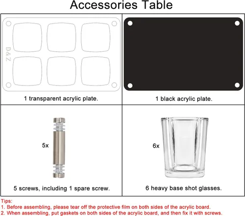 Miniatura 6 de D&Z Juego de vasos de chupito con bandeja de chupito, vasos de chupito de 2 onzas divertidos para whisky/vodka/cóctel, regalo de 21 cumpleaños