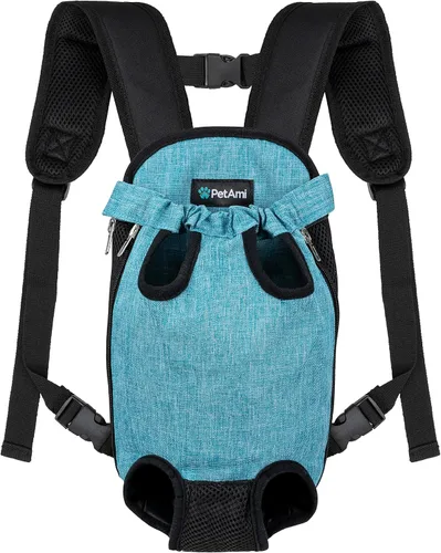 Miniatura 9 de PetAmi Mochila transportadora para perros, mochila transportadora frontal ajustable para mascotas y gatos, transportadora ventilada para el pecho