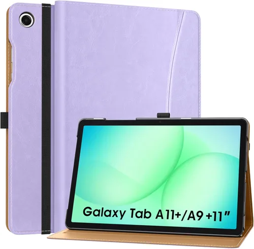 Miniatura 20 de MoKo Funda para Samsung Galaxy Tab A11+/ A11 Plus/ A9+/ A9 Plus de 11 pulgadas 2026/2024, piel sintética multiángulo con correa de mano, bolsillo