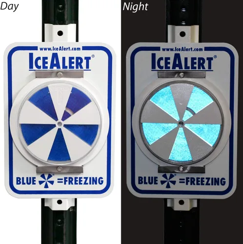 Miniatura 3 de SmartSign Paquete de 4 Letreros de Alerta de Hielo - 12 x 7 pulgadas, Indicador Universal Sensible a la Temperatura con Soporte de Sección Kit