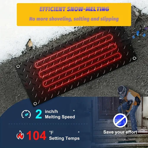 Miniatura 2 de Alfombrillas Calefactoras para Derretir Nieve para Senderos y Escaleras - Alfombrillas Calefactoras para Exteriores - Alfombrillas Eléctricas