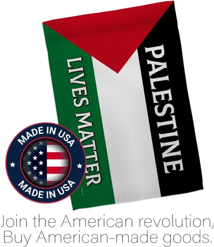 Miniatura 5 de Palestine Lives Matter - Juego de asta de bandera con soporte de bandera con decoración palestina para colgar en la pared del hogar, tapiz