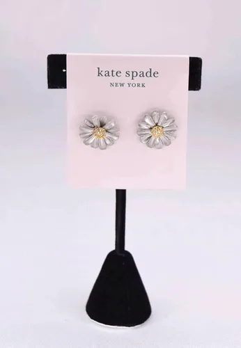 Miniatura 2 de Kate Spade New York Into The Bloom - Aretes de plata con tachuelas, talla única, multicolor, Plata, Circonia cúbica