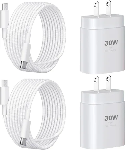 Miniatura 17 de Cargador rápido para teléfono 17 16 15, bloque de carga USB C de 30 W para teléfono 17 16 15 Pro Max y cable tipo C de 8 pies para iPhone 17/Air/17