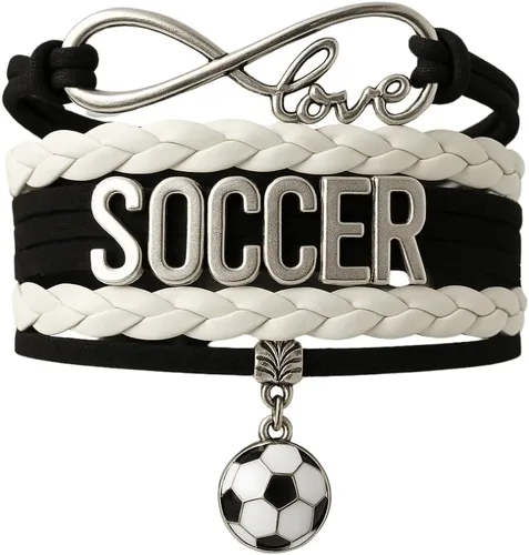 Sportybella - Pulsera de fútbol ajustable, regalo para jugadores y el equipo