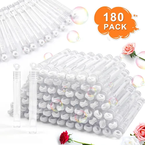 Miniatura 2 de Paquete de 180 varitas de burbujas a granel, recuerdos de fiesta para bodas, aniversarios, celebraciones, graduaciones, cumpleaños, juguetes