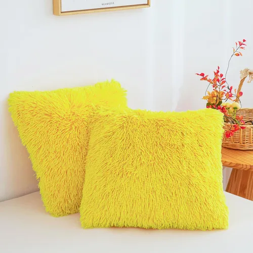 Miniatura 22 de Besfunny Juego de 2 fundas de almohada de pelo sintético negro, mullidas y peludas para decoración de dormitorio, fundas de almohada negras suaves