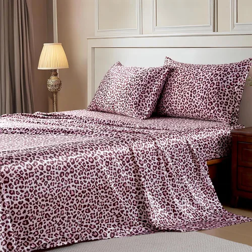 Miniatura 35 de MR&HM Sábanas de satén para cama de tamaño King, juego de 4 piezas de ropa de cama sedosa con bolsillo profundo de 15 pulgadas para colchón