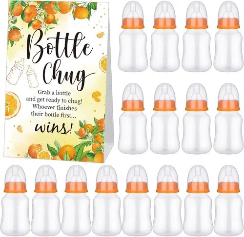 Miniatura 16 de TrelaCo Bottle Chug - Juego de 20 biberones para baby shower, con 1 letrero de papel kraft para revelación de género, suministros de fiesta, regalos