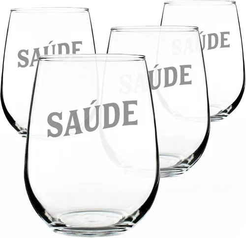 Miniatura 6 de Custom Saude - Portuguese Cheers - Personalized Stemless Wine Glass - Portugal Themed Gifts or Party Decor for Women - Large - Customized Wine Glass
