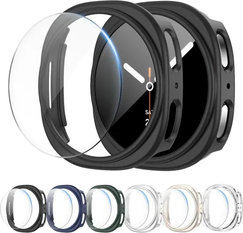 Miniatura 7 de Paquete de 6+6 para Samsung Galaxy Watch 7 Protector de Pantalla de 40mm, Funda de Parachoques de PC Duro con Película de Vidrio Templado Anti-Vaho