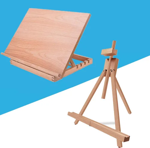 Miratuso Caballete de mesa A3 con superficie lisa, caballete de pintura plegable de madera con capacidad para lienzo de más alto hasta 21 pulgadas,