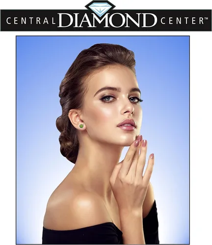 Miniatura 3 de Aretes redondos de plata de ley de 0.256in, circonita pura brillante y piedras preciosas simuladas, Oro rosa Plata de ley Gema Piedra Diamante