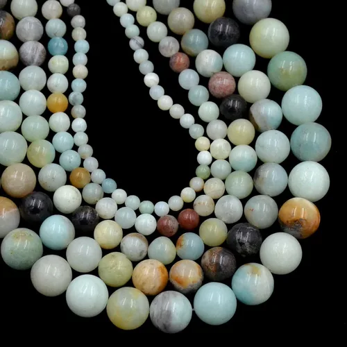 Miniatura 40 de AD Beads Cuentas redondas sueltas de piedras preciosas naturales de 15 pulgadas para pulseras, collares, aretes, manualidades, manualidades