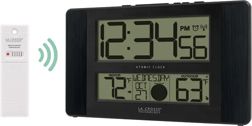 Miniatura 2 de La Crosse Technology Reloj digital de pared/mesa atómico, 11.1 x 6.5 pulgadas (513-1417BS)