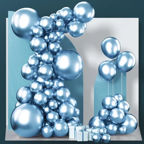 Miniatura 109 de PartyWoo Globos de color azul pizarra, 100 unidades, diferentes tamaños, paquete de 18, 12, 10, 5 pulgadas, azul marino, azul polvoriento, bohemio