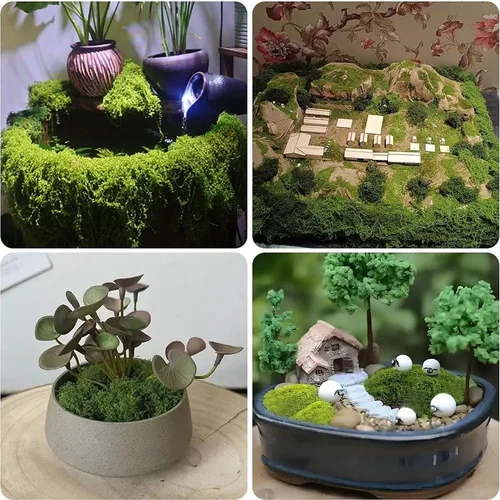 Miniatura 7 de Aiareozy Musgo falso de 3.5 onzas, musgo verde falso para plantas en maceta, musgo artificial para manualidades, musgo verde para decoración