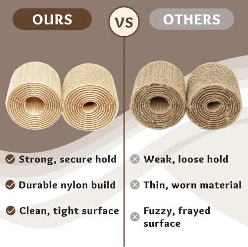 Miniatura 9 de Cinta de velcro para coser de 2 pulgadas de ancho, color beige claro, no adhesiva, 1 yarda de longitud, cinta de nailon beige, juego de sujetadores