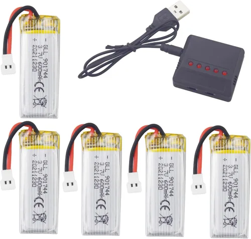sea jump Accesorios 5 unids 3.7 V 600 mAh batería de litio con cargador 5 en 1 para SYMA X600W X700 X700 W fotografía aérea Quadcopter Accesorios