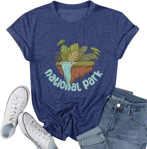 Miniatura 99 de Camisetas sin mangas de senderismo y montaña para mujer, divertidas camisetas de entrenamiento con gráficos de pino y amanecer, camisetas de verano