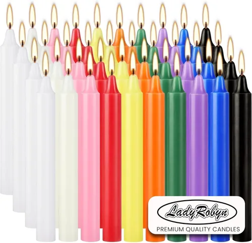 Miniatura 11 de Juego de 20 velas cónicas de color sólido, velas de cera de parafina sin goteo de 4 pulgadas con mecha de algodón, ideal para bodas, shabat, Rojo