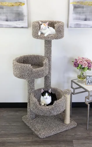 Miniatura 9 de New Cat Condos Árbol para gatos de madera real y alfombrado