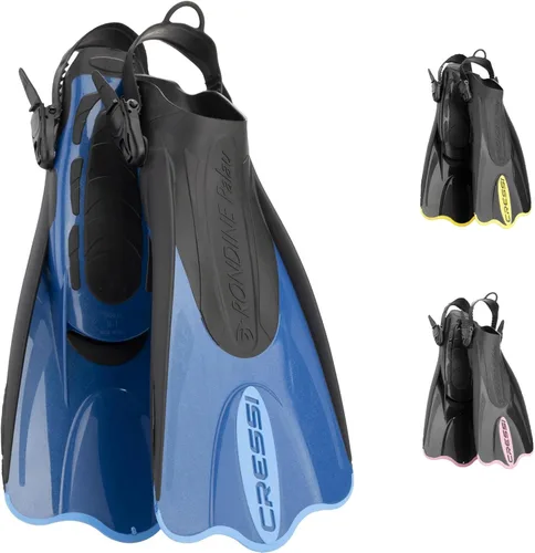 Miniatura 7 de Cressi Aletas cortas ajustables para adultos - Snorkeling Tacón abierto versátil para usar también descalzo - Palau SAF: Hecho en Italia