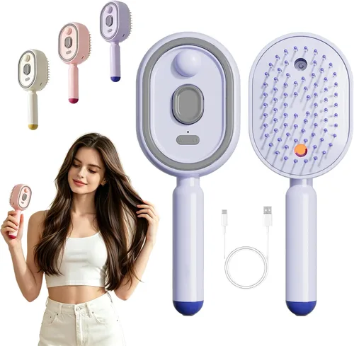 Miniatura 9 de Electric Steam Brush for Hair, 2 in 1 Steam Hair Straightener Brush with Water Spray, Rechargeable, Fast Heat-Up Misting Detangling Brush to Reduce