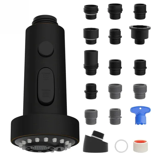 Miniatura 11 de Reemplazo universal de cabezal de grifo de cocina con 15 adaptadores compatible con estándar americano/Kohler/Moen/Delta, cabezal rociador de grifo
