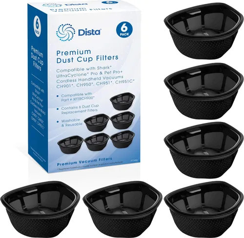Dista Filtro - Filtro de polvo compatible con aspiradoras de mano inalámbricas Shark UltraCyclone Pro y Pet Pro+ CH901, CH950, CH951, CH951C.